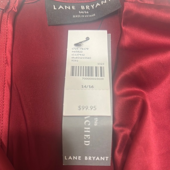 Lane Bryant Rich Red Satin Dress - NWT - Picture 3 of 11